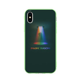 Чехол для Apple iPhone X силиконовый матовый с принтом Imagine Dragons Light , Силикон | Печать на задней стороне чехла, без боковой панели | demons | evolve | mirrors | radioactive | драконы | космос | музыка | нло | ночь | поп | радуга | рок | свет