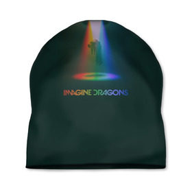 Шапка 3D с принтом Imagine Dragons Light , 100% полиэстер | универсальный размер, печать по всей поверхности изделия | Тематика изображения на принте: demons | evolve | mirrors | radioactive | драконы | космос | музыка | нло | ночь | поп | радуга | рок | свет