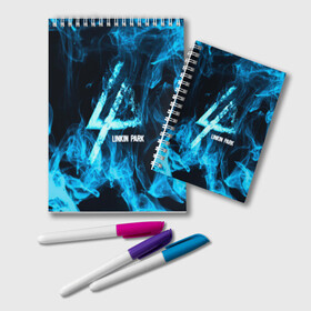 Блокнот с принтом Linkin Park синий дым , 100% бумага | 48 листов, плотность листов — 60 г/м2, плотность картонной обложки — 250 г/м2. Листы скреплены удобной пружинной спиралью. Цвет линий — светло-серый
 | альтернативный рок | линкин парк