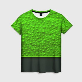 Женская футболка 3D с принтом Кислотные пузыри , 100% полиэфир ( синтетическое хлопкоподобное полотно) | прямой крой, круглый вырез горловины, длина до линии бедер | абстракция | кислота | кислотные пузыри | пузыри | текстуры