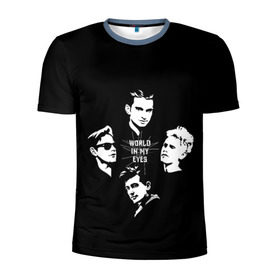 Мужская футболка 3D спортивная с принтом Depeche mode(world in my eyes) , 100% полиэстер с улучшенными характеристиками | приталенный силуэт, круглая горловина, широкие плечи, сужается к линии бедра | depeche mode | music | альтернатива | музыка | рок