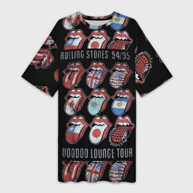 Платье-футболка 3D с принтом The Rolling Stones ,  |  | англия | аргентина | блюз рок | канада | мик джаггер | музыка | песни | психоделический рок | ритм н блюз | рок | рок н ролл | ролинг | рот | стоун | стоунз | сша | флаг | язык | япония