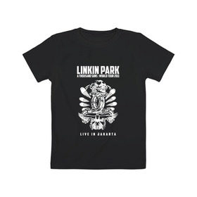 Детская футболка хлопок с принтом Linkin Park две эмблемы , 100% хлопок | круглый вырез горловины, полуприлегающий силуэт, длина до линии бедер | 