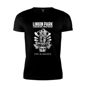 Мужская футболка премиум с принтом Linkin Park две эмблемы , 92% хлопок, 8% лайкра | приталенный силуэт, круглый вырез ворота, длина до линии бедра, короткий рукав | 