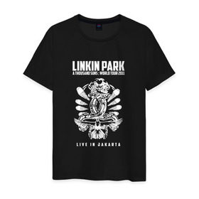 Мужская футболка хлопок с принтом Linkin Park две эмблемы , 100% хлопок | прямой крой, круглый вырез горловины, длина до линии бедер, слегка спущенное плечо. | 