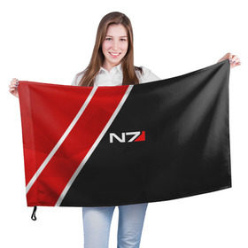 Флаг 3D с принтом N7 , 100% полиэстер | плотность ткани — 95 г/м2, размер — 67 х 109 см. Принт наносится с одной стороны | 