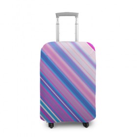 Чехол для чемодана 3D с принтом Фиолетовые полоски , 86% полиэфир, 14% спандекс | двустороннее нанесение принта, прорези для ручек и колес | полоски | текстура | узор | фиолетовый