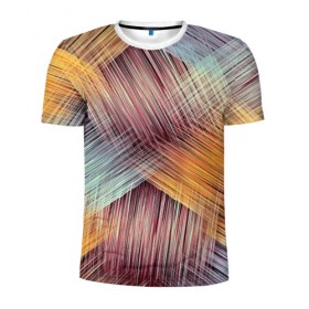 Мужская футболка 3D спортивная с принтом Штрихованные линии , 100% полиэстер с улучшенными характеристиками | приталенный силуэт, круглая горловина, широкие плечи, сужается к линии бедра | полосы | штриховка