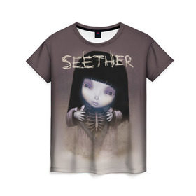 Женская футболка 3D с принтом Seether , 100% полиэфир ( синтетическое хлопкоподобное полотно) | прямой крой, круглый вырез горловины, длина до линии бедер | saron gas | seether