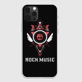 Чехол для iPhone 12 Pro Max с принтом Rock Music , Силикон |  | знаки | красный | музыка | рок | череп | черный