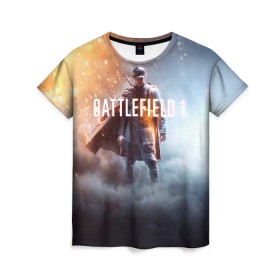 Женская футболка 3D с принтом Battlefield One , 100% полиэфир ( синтетическое хлопкоподобное полотно) | прямой крой, круглый вырез горловины, длина до линии бедер | battlefield 1 | battlefield one | dice | ea | electronic arts | frostbite | tm | батлфилд 1