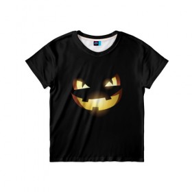 Детская футболка 3D с принтом Happy Halloween , 100% гипоаллергенный полиэфир | прямой крой, круглый вырез горловины, длина до линии бедер, чуть спущенное плечо, ткань немного тянется | Тематика изображения на принте: 