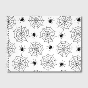 Альбом для рисования с принтом Паутинка , 100% бумага
 | матовая бумага, плотность 200 мг. | белый | паук | паутина | узор | хэллоуин | черный