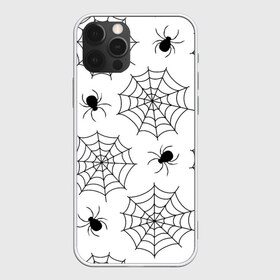 Чехол для iPhone 12 Pro Max с принтом Паутинка , Силикон |  | белый | паук | паутина | узор | хэллоуин | черный