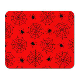Коврик прямоугольный с принтом Happy Halloween , натуральный каучук | размер 230 х 185 мм; запечатка лицевой стороны | белый | паук | паутина | узор | хэллоуин | черный