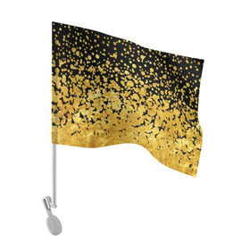 Флаг для автомобиля с принтом Золотой , 100% полиэстер | Размер: 30*21 см | блеск | блестки | желтый | круги | перетекание | россыпь | черный