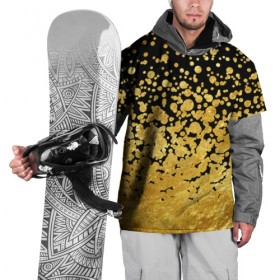 Накидка на куртку 3D с принтом Золотой , 100% полиэстер |  | блеск | блестки | желтый | круги | перетекание | россыпь | черный