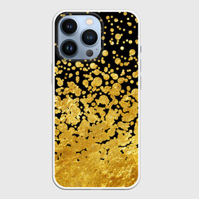Чехол для iPhone 13 Pro с принтом Золотой ,  |  | блеск | блестки | желтый | круги | перетекание | россыпь | черный