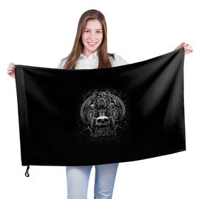 Флаг 3D с принтом AMON AMARTH , 100% полиэстер | плотность ткани — 95 г/м2, размер — 67 х 109 см. Принт наносится с одной стороны | роковая гора