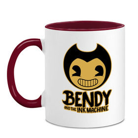 Кружка двухцветная с принтом Bendy and the ink machine (9) , керамика | объем — 330 мл, диаметр — 80 мм. Цветная ручка и кайма сверху, в некоторых цветах — вся внутренняя часть | bendy | bendy and the ink machine | horror | ink | machine | trend