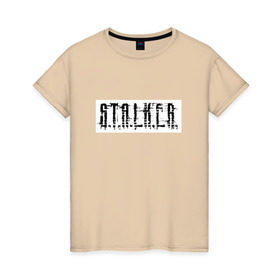 Женская футболка хлопок с принтом Stalker , 100% хлопок | прямой крой, круглый вырез горловины, длина до линии бедер, слегка спущенное плечо | stalker | сталкер