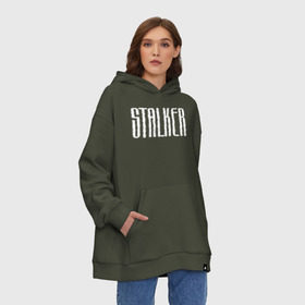 Худи SuperOversize хлопок с принтом Stalker , 70% хлопок, 30% полиэстер, мягкий начес внутри | карман-кенгуру, эластичная резинка на манжетах и по нижней кромке, двухслойный капюшон
 | chernobyl | radiation | radioactive | припять | радиация | радиоактивность | чернобыль