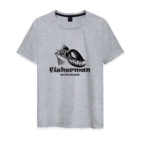 Мужская футболка хлопок с принтом Fisherman Pro , 100% хлопок | прямой крой, круглый вырез горловины, длина до линии бедер, слегка спущенное плечо. | Тематика изображения на принте: 