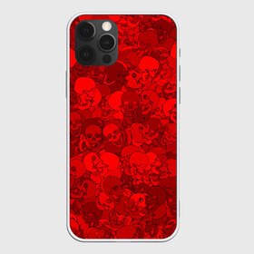 Чехол для iPhone 12 Pro Max с принтом Красные черепа , Силикон |  | Тематика изображения на принте: камуфляж | кости | красный | милитари | паттерн | скелет | текстура | хеллоуин