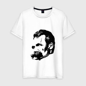 Мужская футболка хлопок с принтом Фридрих Ницше Безумие , 100% хлопок | прямой крой, круглый вырез горловины, длина до линии бедер, слегка спущенное плечо. | фридрих ницше безумие friedrich nietzsche