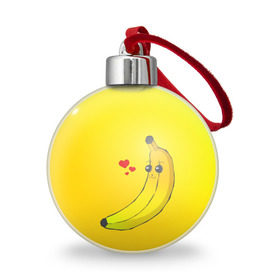 Ёлочный шар с принтом Just Banana (Yellow) , Пластик | Диаметр: 77 мм | banana | банан | желтый | оранжевый | фрукты