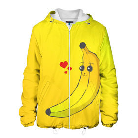 Мужская куртка 3D с принтом Just Banana (Yellow) , ткань верха — 100% полиэстер, подклад — флис | прямой крой, подол и капюшон оформлены резинкой с фиксаторами, два кармана без застежек по бокам, один большой потайной карман на груди. Карман на груди застегивается на липучку | banana | банан | желтый | оранжевый | фрукты