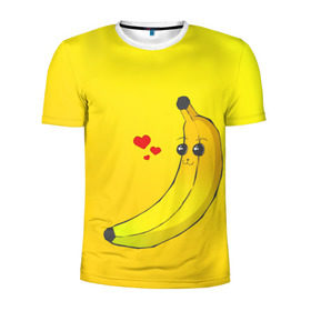 Мужская футболка 3D спортивная с принтом Just Banana (Yellow) , 100% полиэстер с улучшенными характеристиками | приталенный силуэт, круглая горловина, широкие плечи, сужается к линии бедра | banana | банан | желтый | оранжевый | фрукты