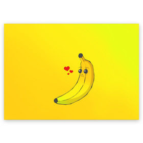Поздравительная открытка с принтом Just Banana (Yellow) , 100% бумага | плотность бумаги 280 г/м2, матовая, на обратной стороне линовка и место для марки
 | banana | банан | желтый | оранжевый | фрукты
