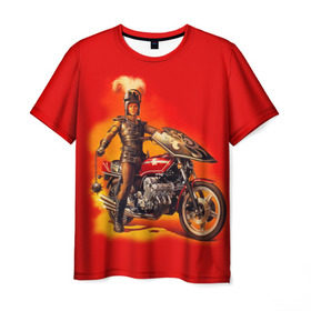 Мужская футболка 3D с принтом Всадник , 100% полиэфир | прямой крой, круглый вырез горловины, длина до линии бедер | bike | harley | honda | kawasaki | moto | suzuki | yamaha | байкер | всадник | мотоцикл | рыцарь