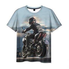 Мужская футболка 3D с принтом Ducati , 100% полиэфир | прямой крой, круглый вырез горловины, длина до линии бедер | bike | ducati | harley | honda | moto | suzuki | yamaha | байк | мотоцикл | спорт