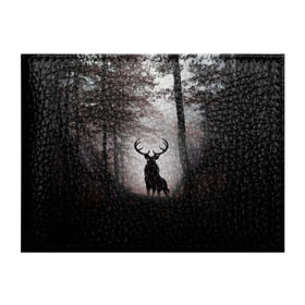 Обложка для студенческого билета с принтом Лес / Олень в тумане , натуральная кожа | Размер: 11*8 см; Печать на всей внешней стороне | абстракция | арт | глаза | девушка | деревья | животное | животные | лес | листья | лучшие | ночь | олень | пейзаж | природа | туман | хеллоуин
