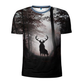 Мужская футболка 3D спортивная с принтом Лес / Олень в тумане , 100% полиэстер с улучшенными характеристиками | приталенный силуэт, круглая горловина, широкие плечи, сужается к линии бедра | абстракция | арт | глаза | девушка | деревья | животное | животные | лес | листья | лучшие | ночь | олень | пейзаж | природа | туман | хеллоуин