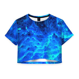 Женская футболка 3D укороченная с принтом Frozen fractal , 100% полиэстер | круглая горловина, длина футболки до линии талии, рукава с отворотами | abstract | abstraction | fractal | optical | абстракция | фрактал