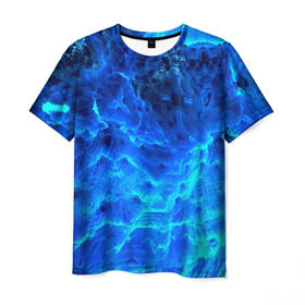 Мужская футболка 3D с принтом Frozen fractal , 100% полиэфир | прямой крой, круглый вырез горловины, длина до линии бедер | abstract | abstraction | fractal | optical | абстракция | фрактал