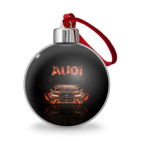 Ёлочный шар с принтом AUDI в огоне , Пластик | Диаметр: 77 мм | авто | ауди | машина | огонь | пламя