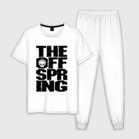 Мужская пижама хлопок с принтом The Offspring , 100% хлопок | брюки и футболка прямого кроя, без карманов, на брюках мягкая резинка на поясе и по низу штанин
 | offspring | офспринг | оффспринг | рок