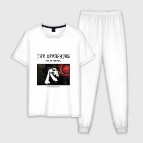 Мужская пижама хлопок с принтом The Offspring - out of control , 100% хлопок | брюки и футболка прямого кроя, без карманов, на брюках мягкая резинка на поясе и по низу штанин
 | 