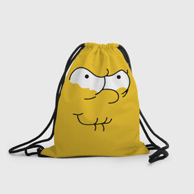Рюкзак-мешок 3D с принтом Simpsons Lemon Face , 100% полиэстер | плотность ткани — 200 г/м2, размер — 35 х 45 см; лямки — толстые шнурки, застежка на шнуровке, без карманов и подкладки | лимонное | лицо | симпсоны