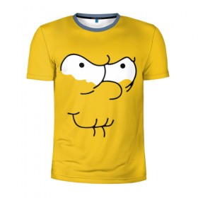 Мужская футболка 3D спортивная с принтом Simpsons Lemon Face , 100% полиэстер с улучшенными характеристиками | приталенный силуэт, круглая горловина, широкие плечи, сужается к линии бедра | лимонное | лицо | симпсоны