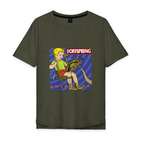 Мужская футболка хлопок Oversize с принтом The Offspring - americana , 100% хлопок | свободный крой, круглый ворот, “спинка” длиннее передней части | the offspring | качели | офспринг | оффспринг | рок | таракан | щупальце