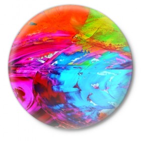 Значок с принтом Tie-dye ,  металл | круглая форма, металлическая застежка в виде булавки | abstraction | color | spray | tie dye | абстракция | акварель | живопись | искусство | краски | текстуры | цветные краски | яркие цвета
