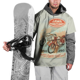 Накидка на куртку 3D с принтом JAWA , 100% полиэстер |  | bike | jawa | moto | sport | байк | мото | спорт | ява