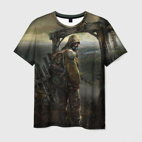 Мужская футболка 3D с принтом Stalker , 100% полиэфир | прямой крой, круглый вырез горловины, длина до линии бедер | stalker | сталкер