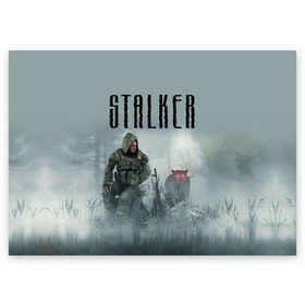 Поздравительная открытка с принтом Stalker , 100% бумага | плотность бумаги 280 г/м2, матовая, на обратной стороне линовка и место для марки
 | stalker | сталкер