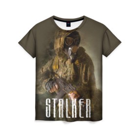 Женская футболка 3D с принтом Stalker , 100% полиэфир ( синтетическое хлопкоподобное полотно) | прямой крой, круглый вырез горловины, длина до линии бедер | stalker | сталкер